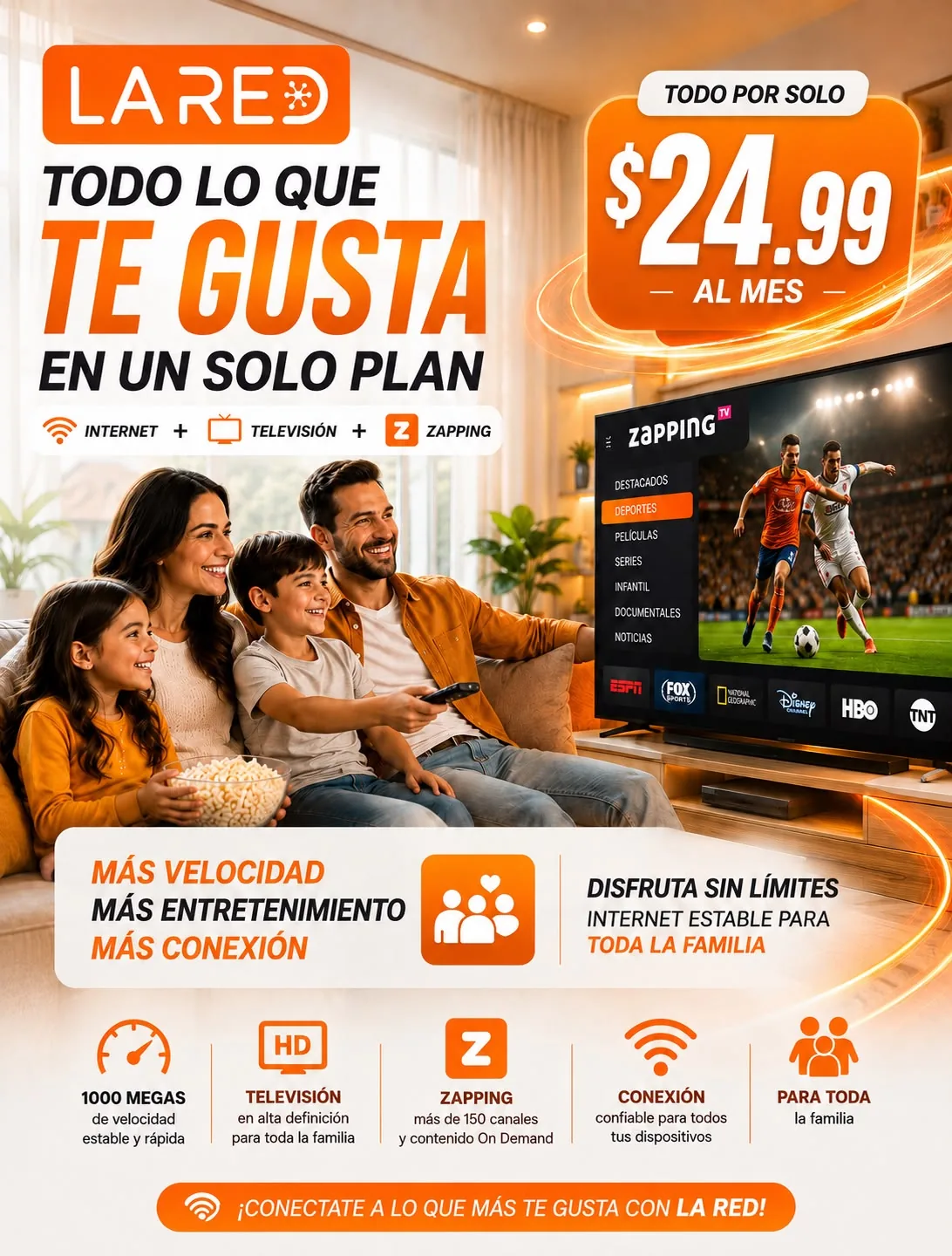 Flyer visual de la promoción Todo en uno de La Red